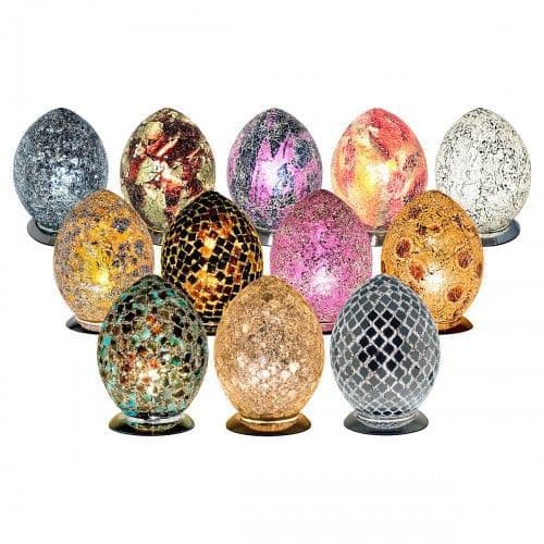Medium Mosaic Egg Lamps - Various Colours