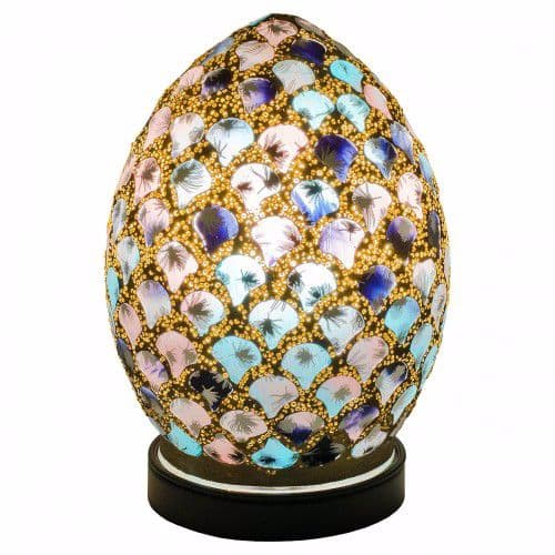 Mini Mosaic Egg Lamp - Various Colours