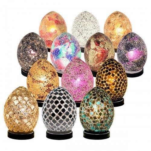 Mini Mosaic Egg Lamp - Various Colours