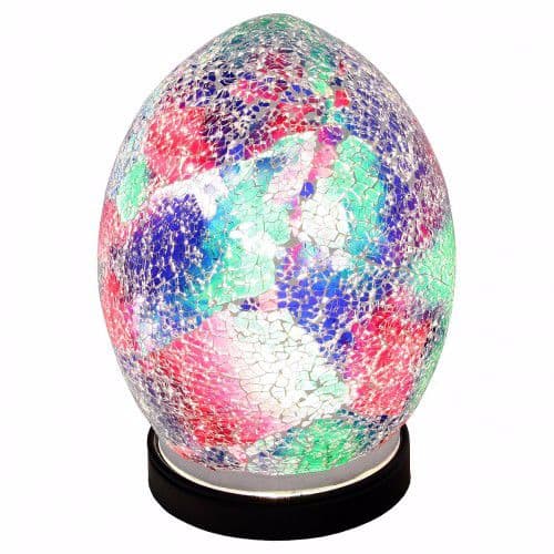 Mini Mosaic Egg Lamp - Various Colours
