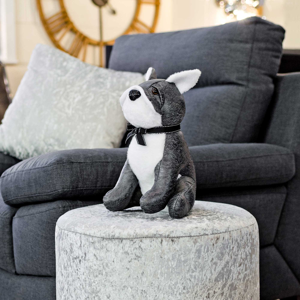 Grey Bulldog Door Stop