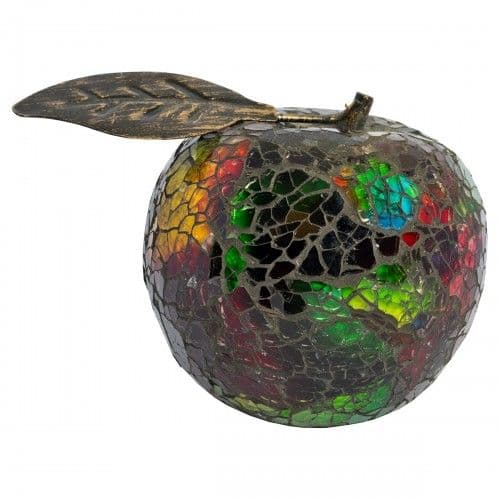 Mosaic Glass Apples With Leaf - Various Colours