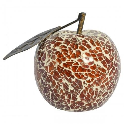 Mosaic Glass Apples With Leaf - Various Colours