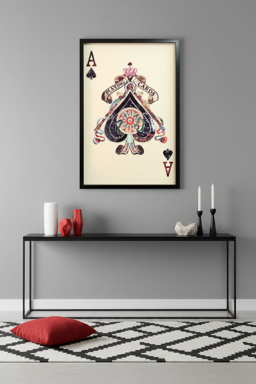 Ace of Spades Playing Card Collage Wall Art