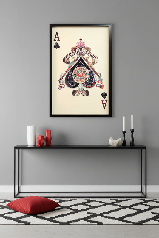 Ace of Spades Playing Card Collage Wall Art