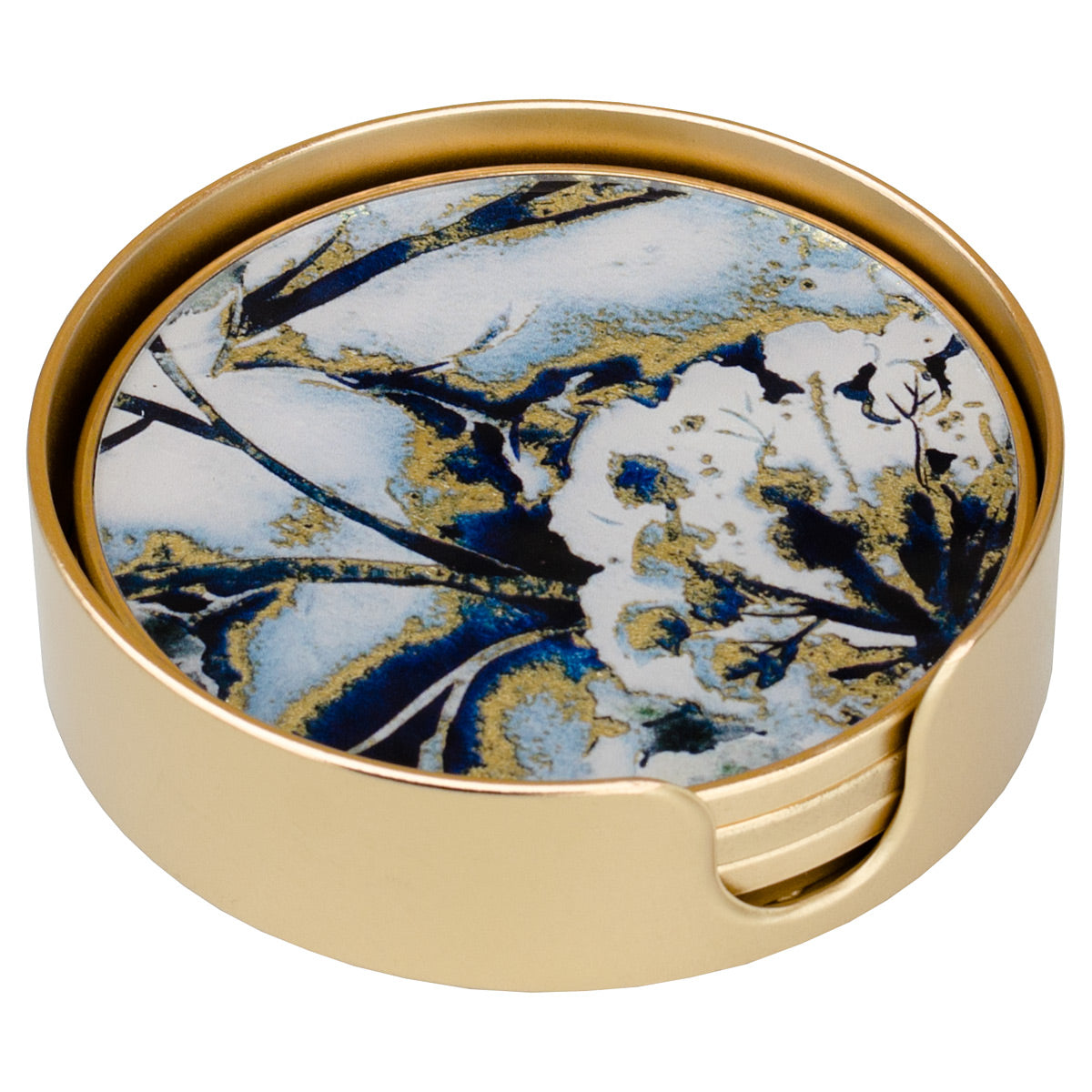 White Flower Round Coasters