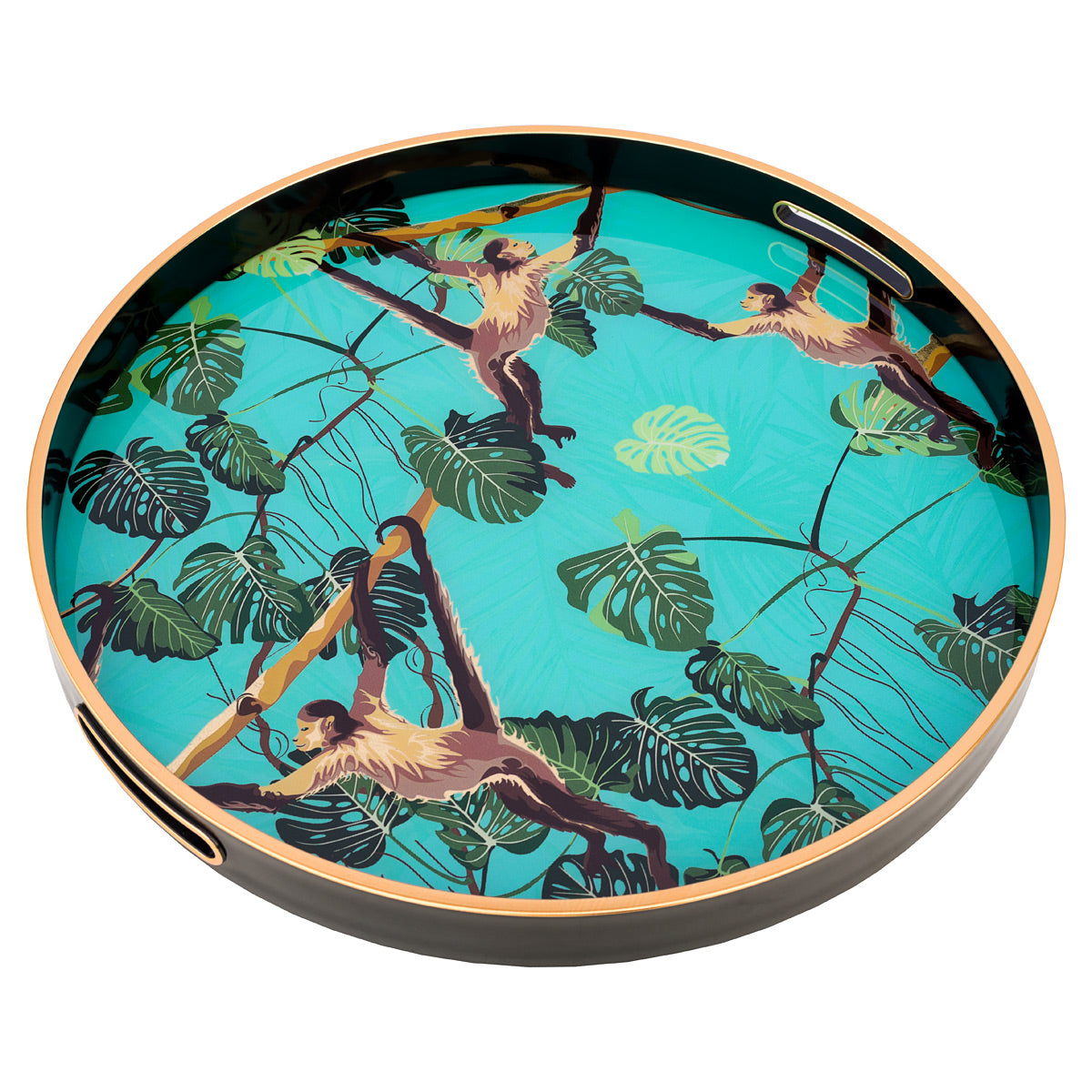 Circular Tray With Monkey Design-Serving Trays