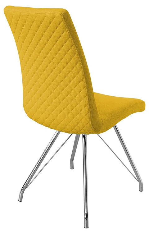 Madelina Fabric Dining Chair - Mustard Yellow
