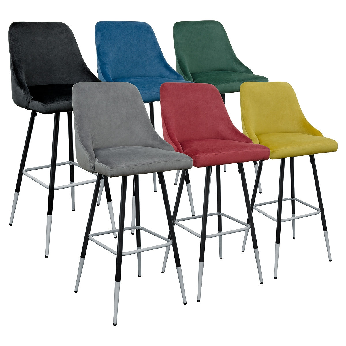 Fiona Soft Velour Bar Stool - Various Colours
