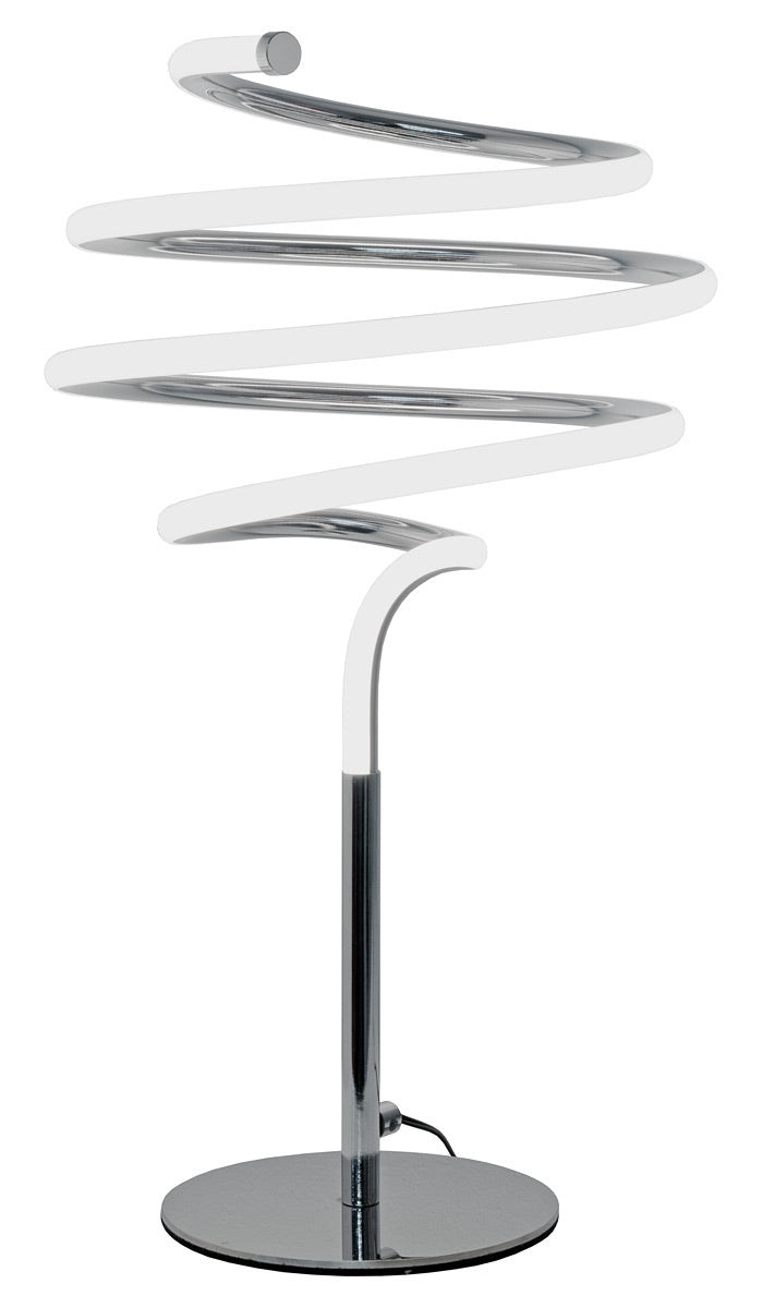 LED Spiral Silver Table Lamp - Contemporary twirl lamp