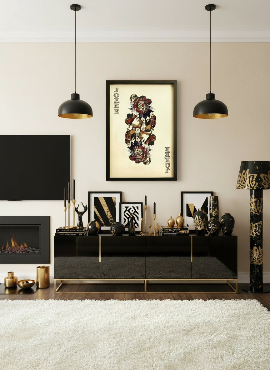 Joker Playing Card Collage Wall Art