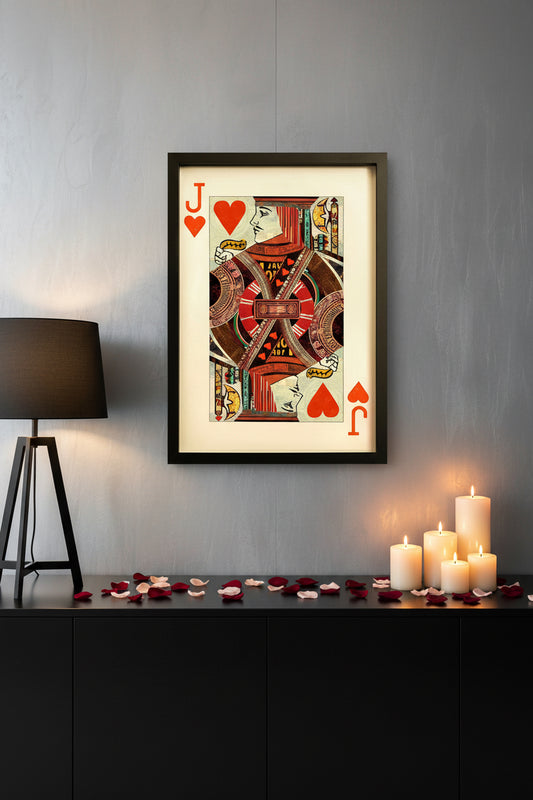 Jack Of Hearts Playing Card Collage Wall Art