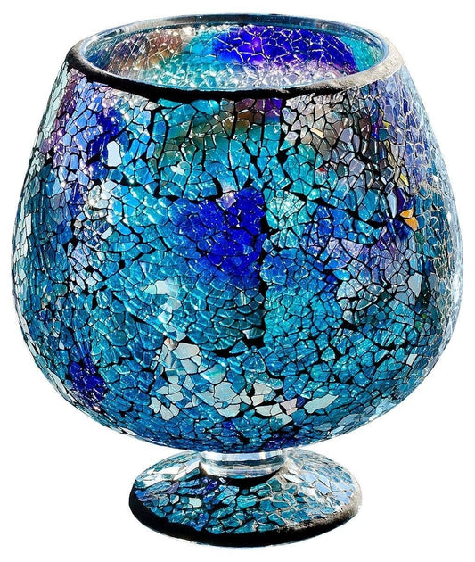 Small Mosaic Glass Hurricane Vase